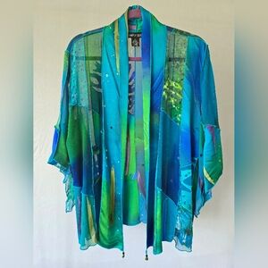 Elegant Blue Sheer kimono